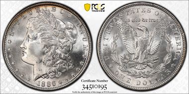 1886 $1 MS66