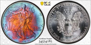 1995 $1 Silver Eagle MS68