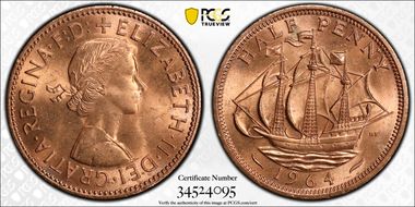 1964 1/2D S-4158 MS65RD