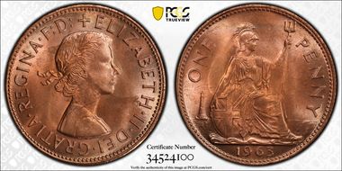 1963 1D S-4157 MS65RD