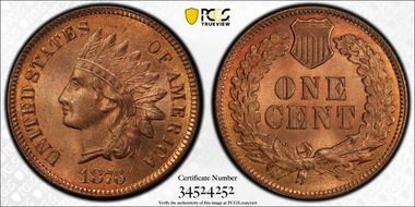 1876 1C MS65+ RD