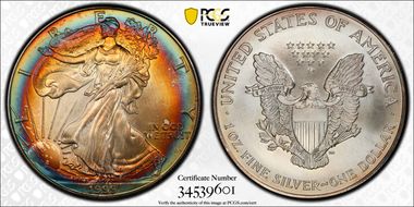 1999 $1 Silver Eagle MS67