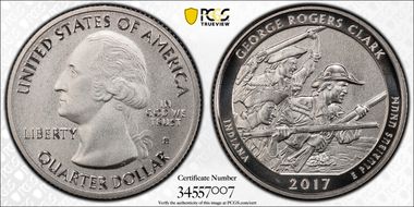 2017-S 25C George Rogers Clark NP Enhanced Unc Set SP70