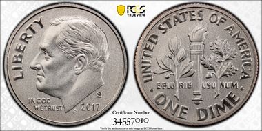2017-S 10C Enhanced Unc Set SP70FB