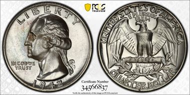 1942 25C PR67
