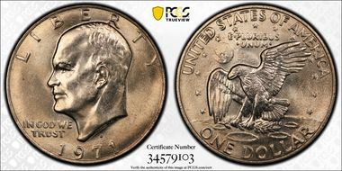 1971-D $1 "Friendly Eagle" FS-901  Type 1 Reverse RDV-006 MS65