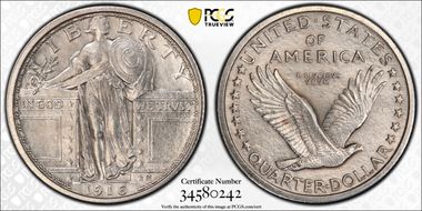 1916 25C Standing Liberty N1