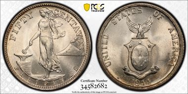 1944-S 50C KM-183  Ag MS66