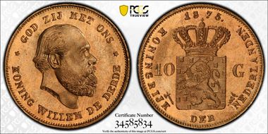 1875 10 G KM-105  Au MS66