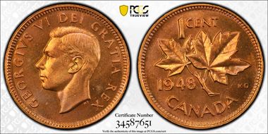 1948 1C A to Lg Denticle MS65RD