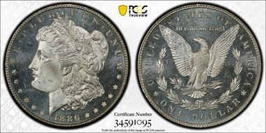 1886 $1 MS66DMPL