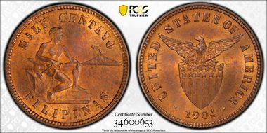 1904 1/2C MS65RB