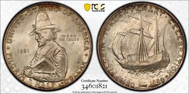 1921 50C Pilgrim MS66+
