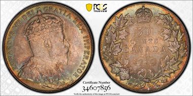 1910 50C Victorian MS66