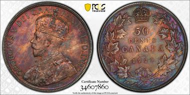 1920 50C Narrow 0 MS66