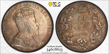 1910 50C Victorian MS63