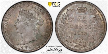 1872-H 25C 7/7 MS65+