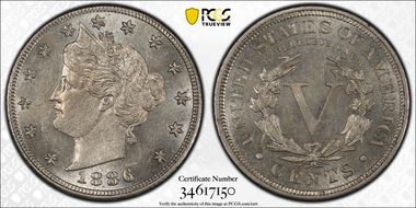 1886 5C AU58