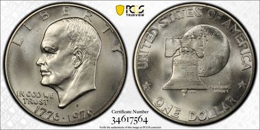 1976-S $1 Silver MS68