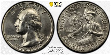 1976-S 25C Silver MS68