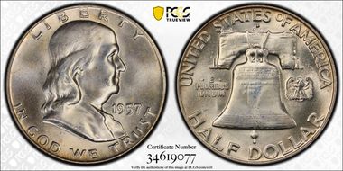 1957-D 50C MS65FBL