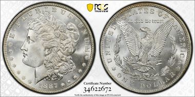 1887 $1 MS67+