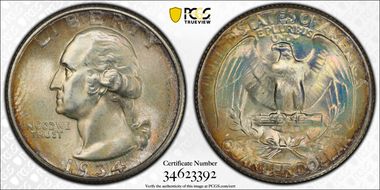 1934 25C Heavy Motto MS67+