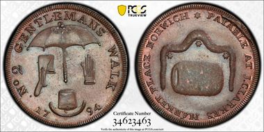 1799 Tk 1/2D DH-22 Staffordshire, Tamworth Tin PR64