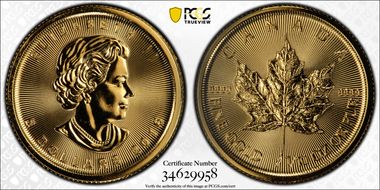 2016 $5 Maple Leaf Au MS69