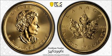 2016 $5 Maple Leaf Au MS69