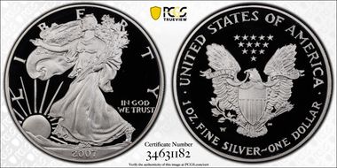 2007-W $1 Silver Eagle PR69DCAM