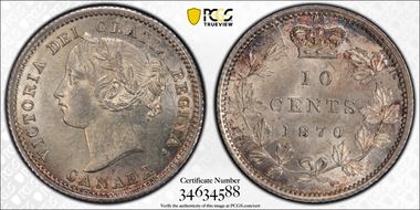 1870 10C Narrow 0 MS62