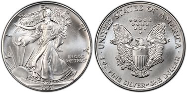 1991 $1 Silver Eagle First Strike MS70