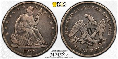 1842-O 50C WB-2, Small Date, Rev 1839 F15