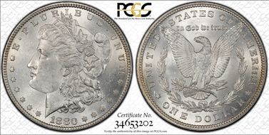 1880 $1 VAM 33A Partial E Rev MS63