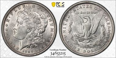 1889-O $1 VAM 1A Clashed E AU58