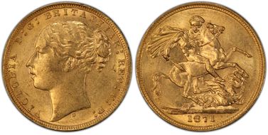 1871-S Sov S-3858A St. George Sm BP AU58