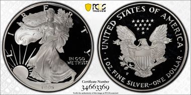 1995-P $1 Silver Eagle PR66DCAM