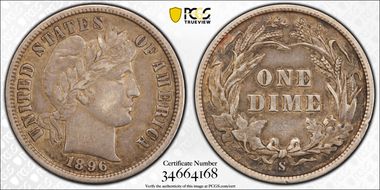 1896-S 10C XF45