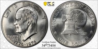 1976-S $1 Silver MS65