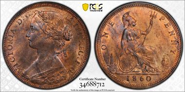 1860 1D S-3954 2/D L.C. WYON LCW(s) TB/TB MS64RB