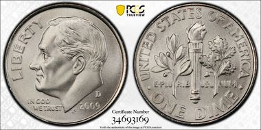 2009-D 10C Satin Finish SP69FB