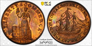 1795 Cent Talbot, Allum & Lee Lettered Edge MS65RB