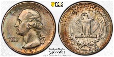 1941-S 25C Large S, FS-501 MS66