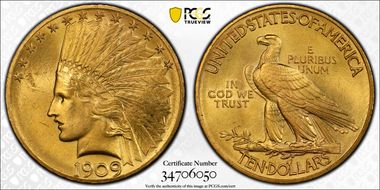 1909 $10 MS64