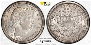 1892-O 25C DDO FS-101 AU58