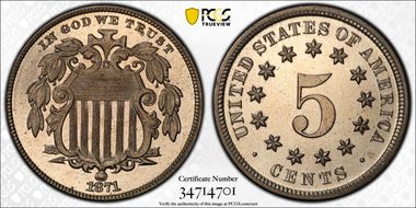 1871 5C PR66CAM