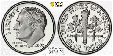 2002-S 10C Silver PR70DCAM