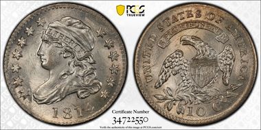1814 10C Large Date MS66