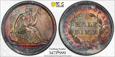 1837 H10C Seated, Large Date MS67